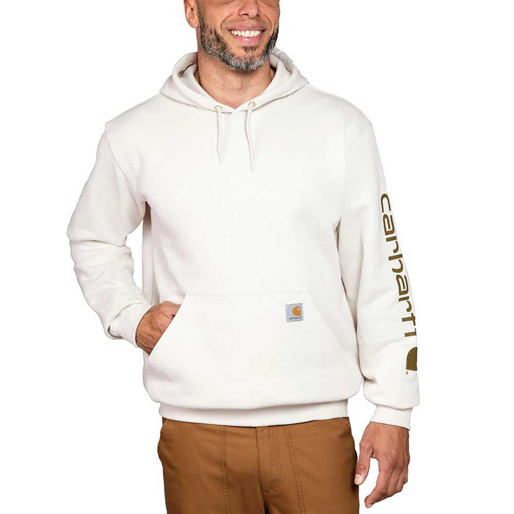 Carhartt Men's Sleeve Logo Hooded Sweatshirt - Malt