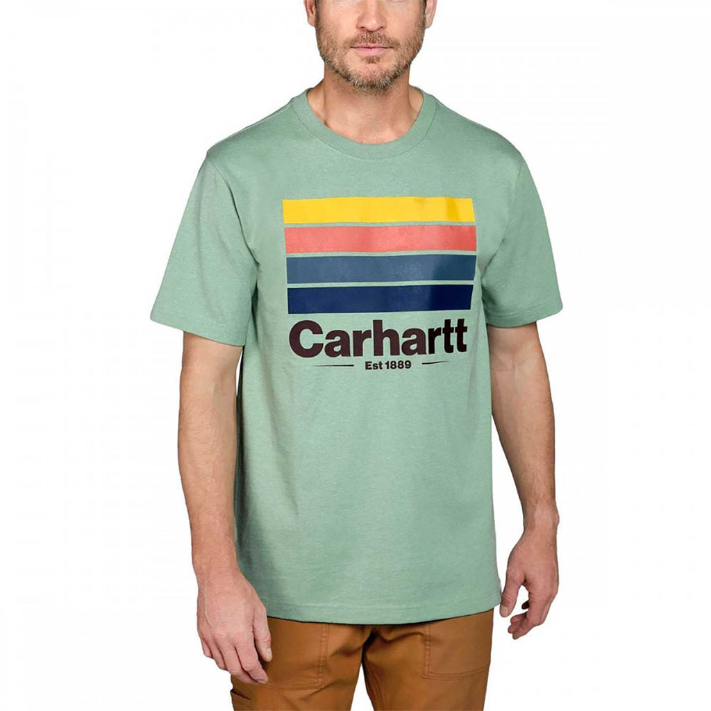Carhartt Men's Heavyweight S/S Line Graphic T-Shirt - Jade Heather