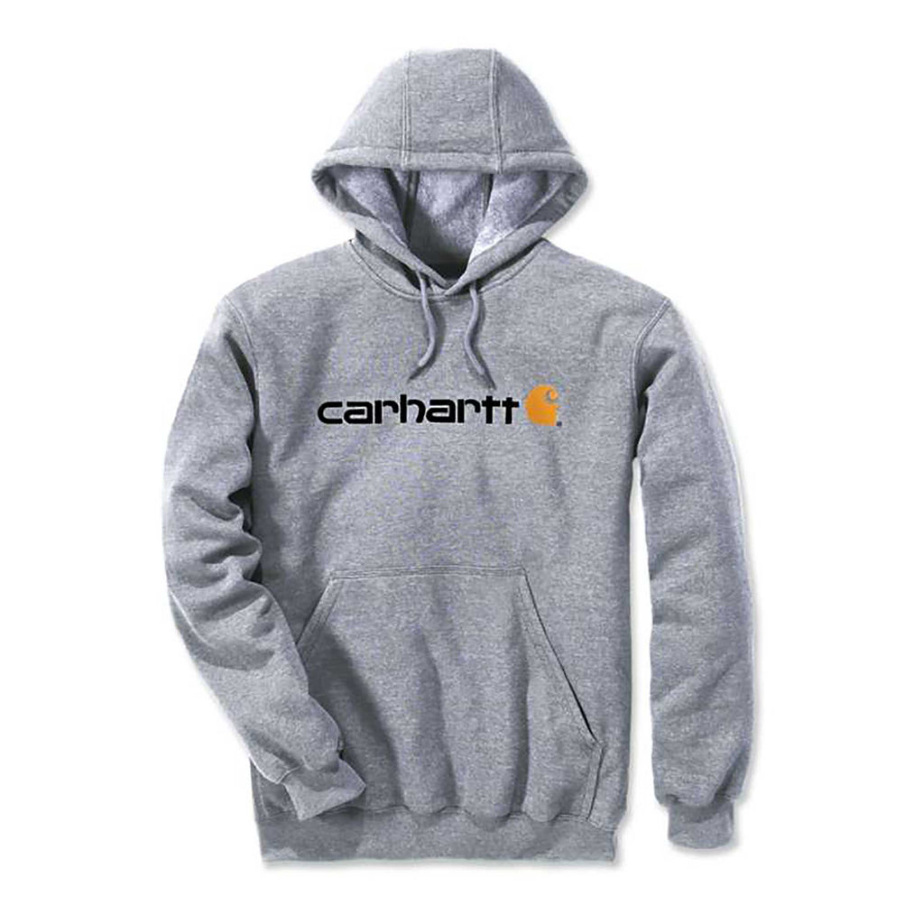 Carhartt Midweight Signature Logo Hooded Sweatshirt - Heather Grey