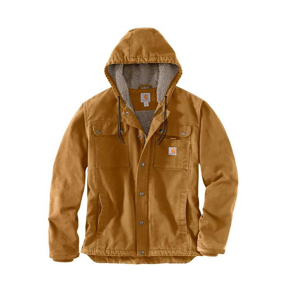 Carhartt Men's Relaxed Fit Washed Duck Sherpa-Lined Utility Jacket - Carhartt Brown
