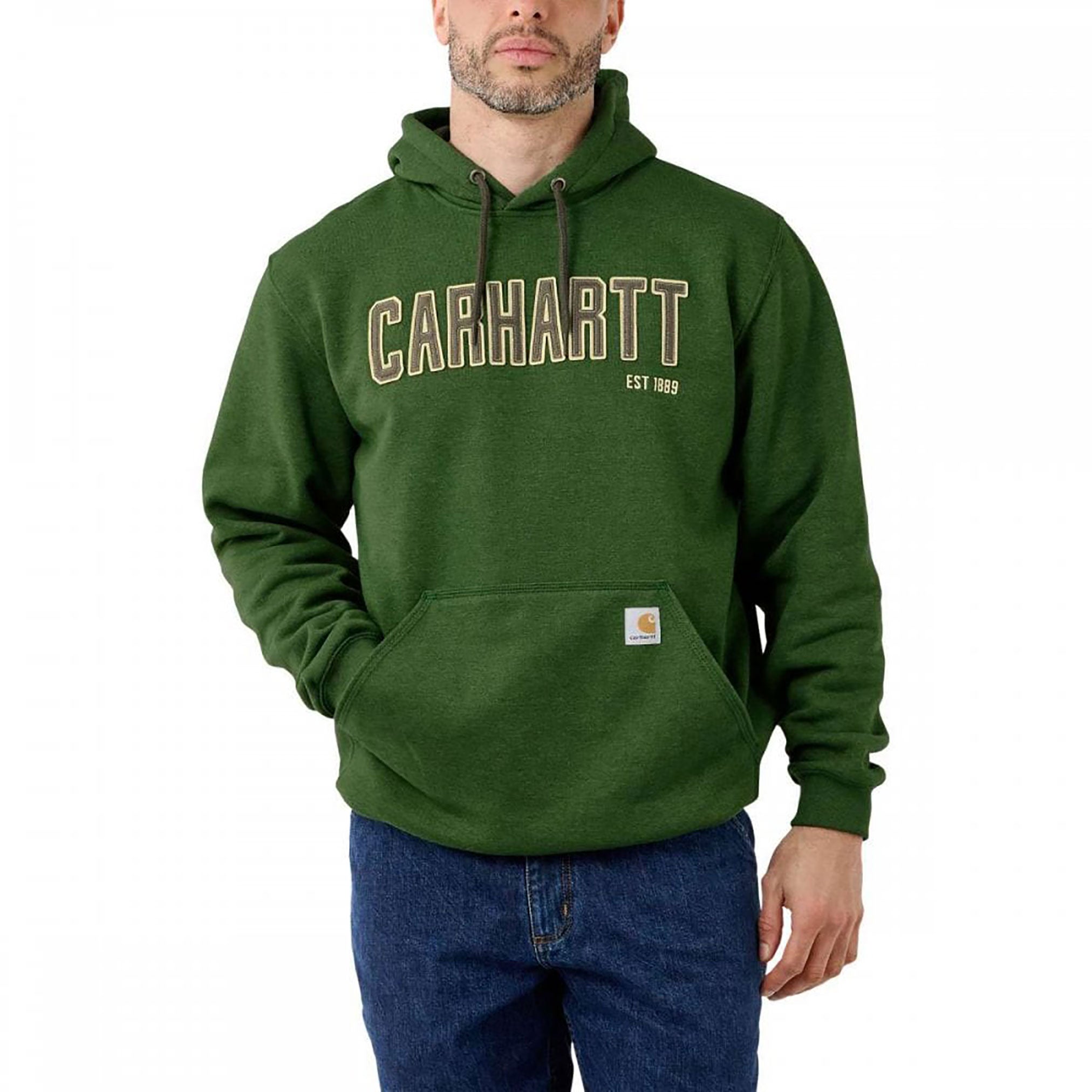 Carhartt Men's Loose Fit Midweight Felt Logo Graphic Sweatshirt - Arborvitae Heather
