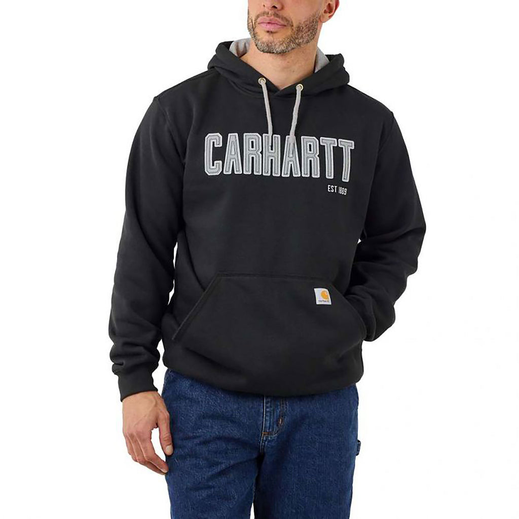 Carhartt Men's Loose Fit Midweight Felt Logo Graphic Sweatshirt - Black