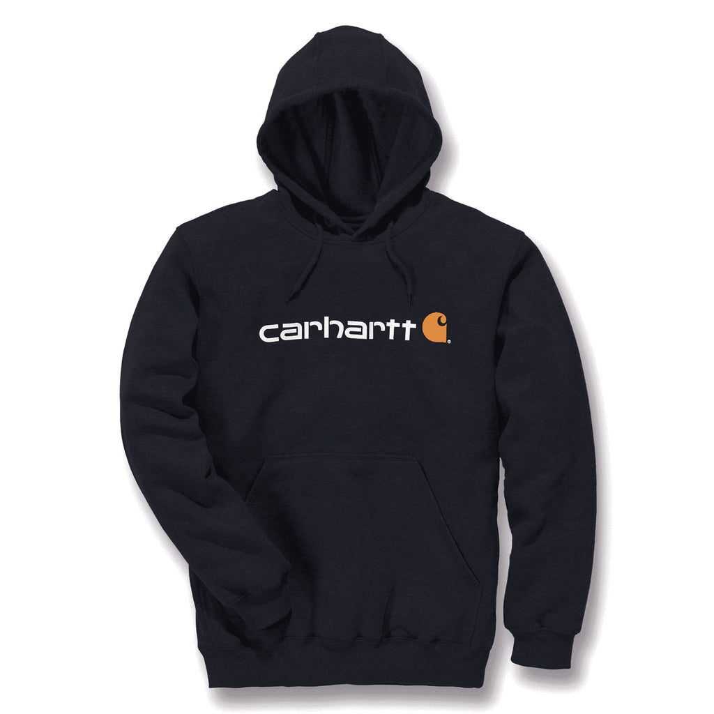 Carhartt Midweight Signature Logo Hooded Sweatshirt - New Navy
