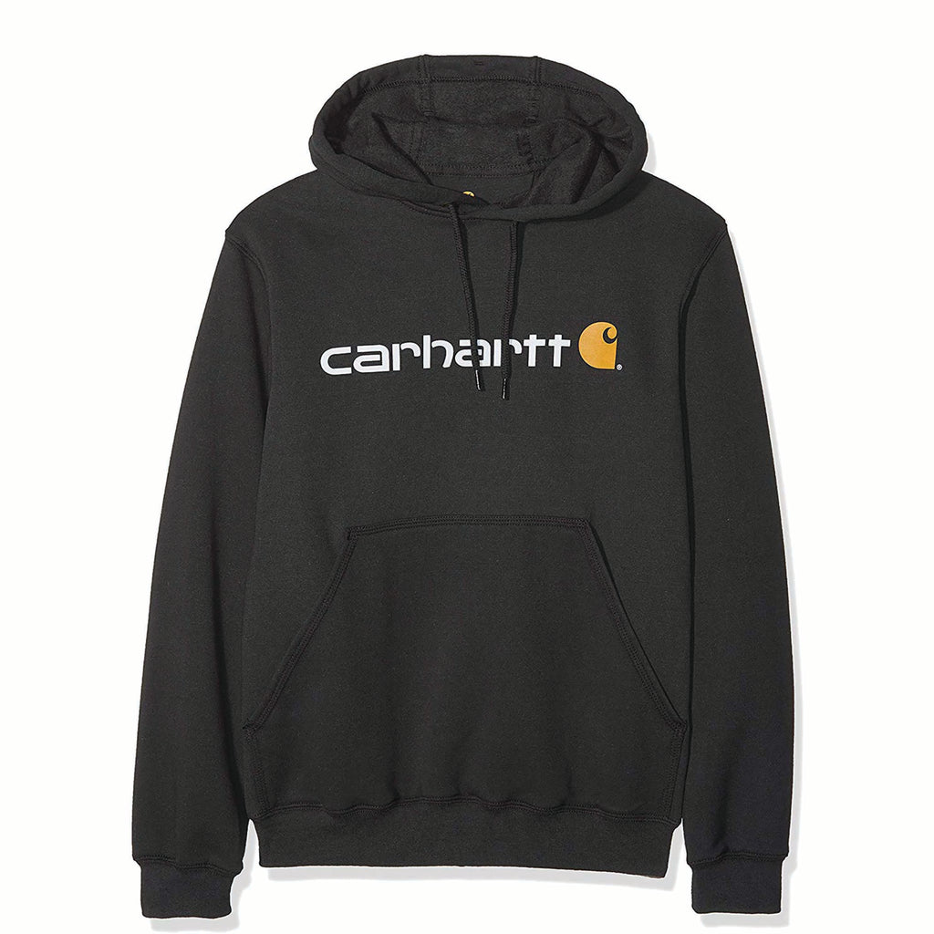 Carhartt Midweight Signature Logo Hooded Sweatshirt - Black