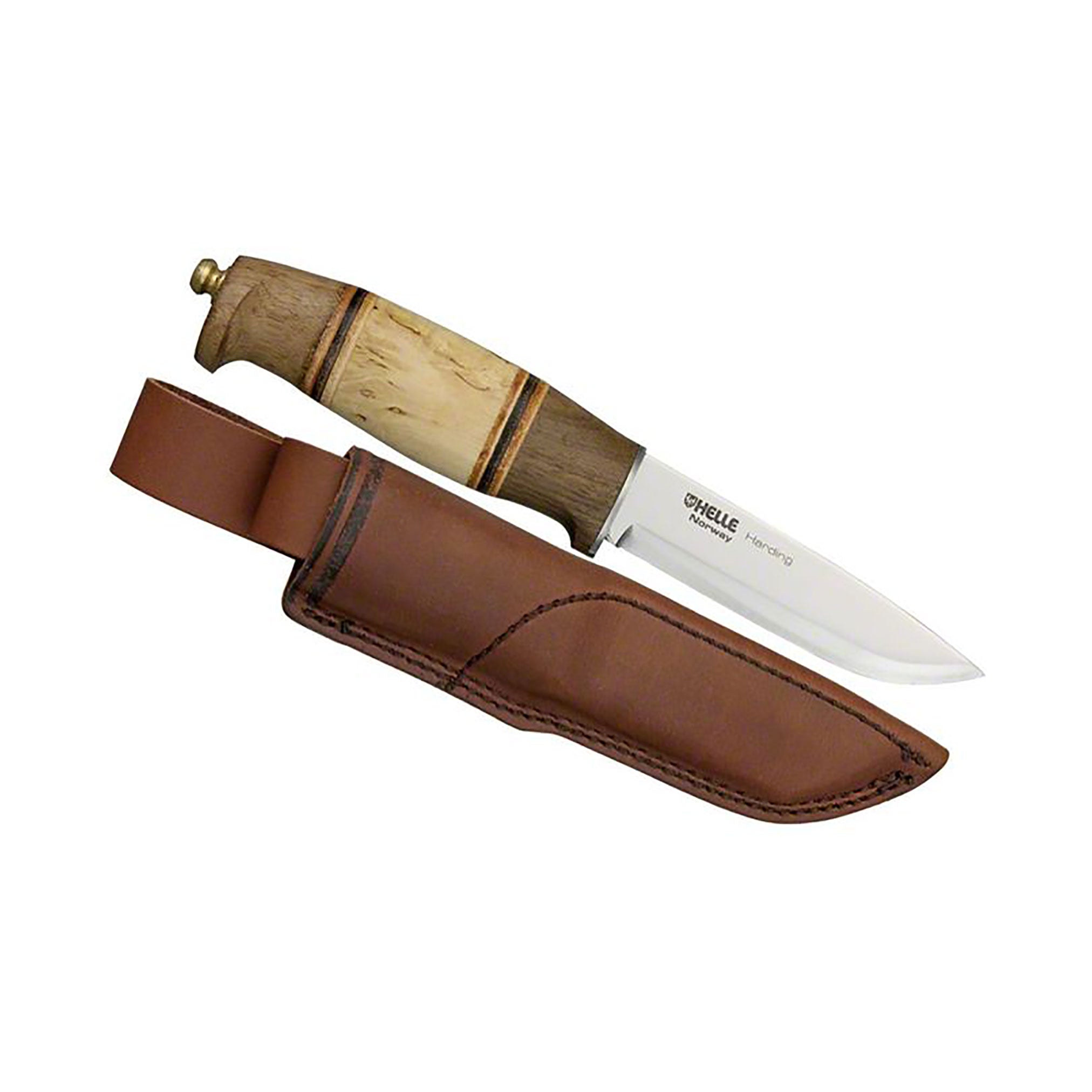 Helle Harding Knife 4" Blade Walnut and Curly Handle