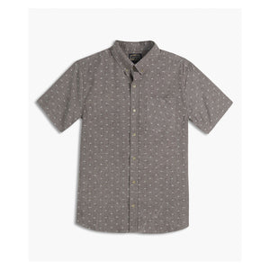 United By Blue Men's Mountain Print Button Down Shirt S/S - Charcoal